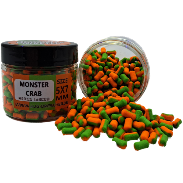 Dumbell Wafter 5 x 7 mm ORANGE / GREEN CRAB (Krabbe)